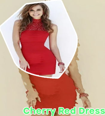 Cherry red cocktail dress