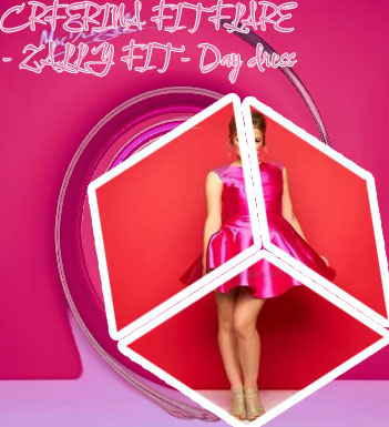 Pink fit and flare cocktail dress
