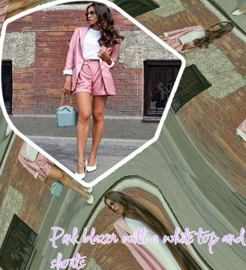 Pink shorts and blazer